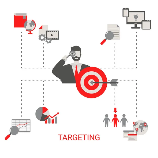 Business target concept. Hit the target, goal achievement. Trendy flat design.