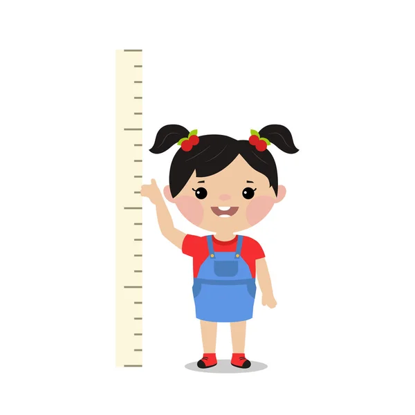 Kid mesure la croissance . — Image vectorielle