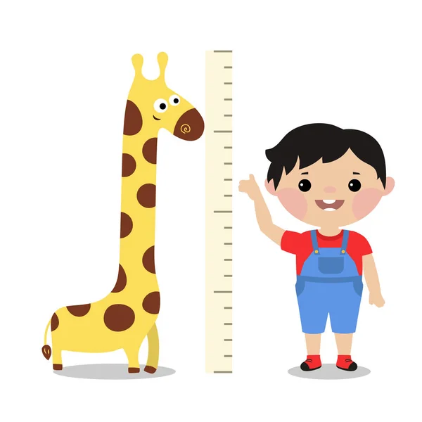 Малыш измеряет рост . — стоковый вектор