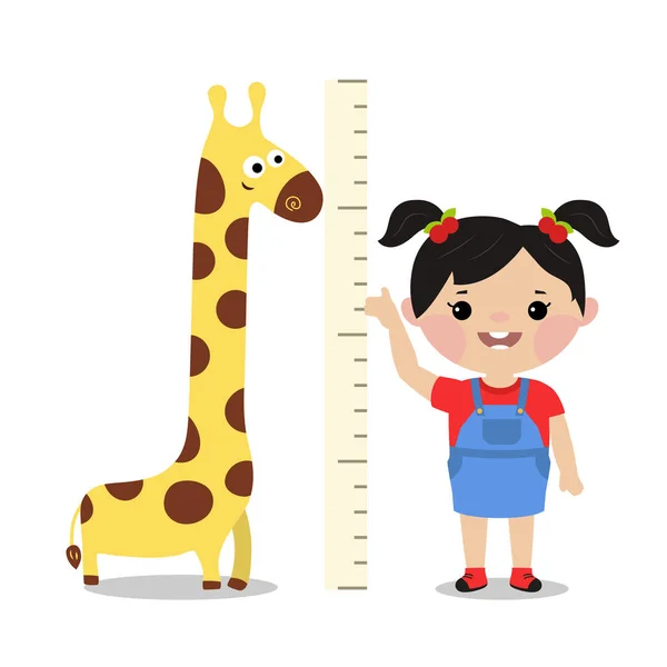 Il bambino misura la crescita . — Vettoriale Stock