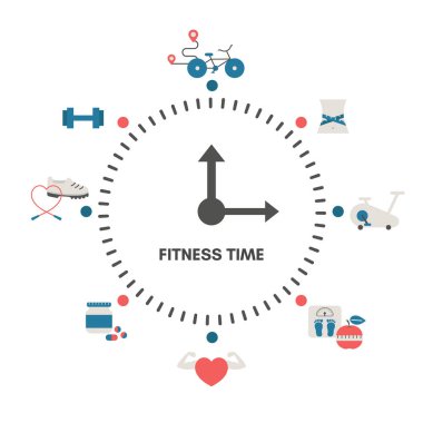 Spor simgeleri ile saat