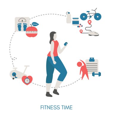 Fitness concep spor simgeleri ile