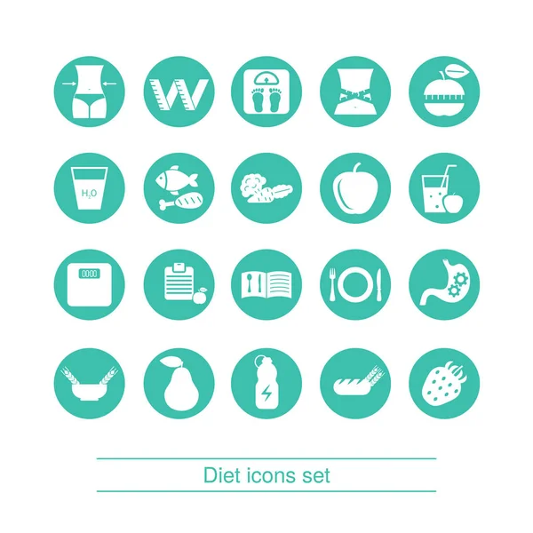 Set di icone di dieta — Vettoriale Stock