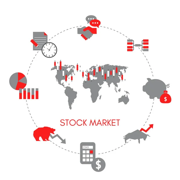 Conceito de mercado de ações —  Vetores de Stock