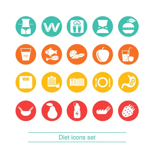 Set di icone di dieta — Vettoriale Stock