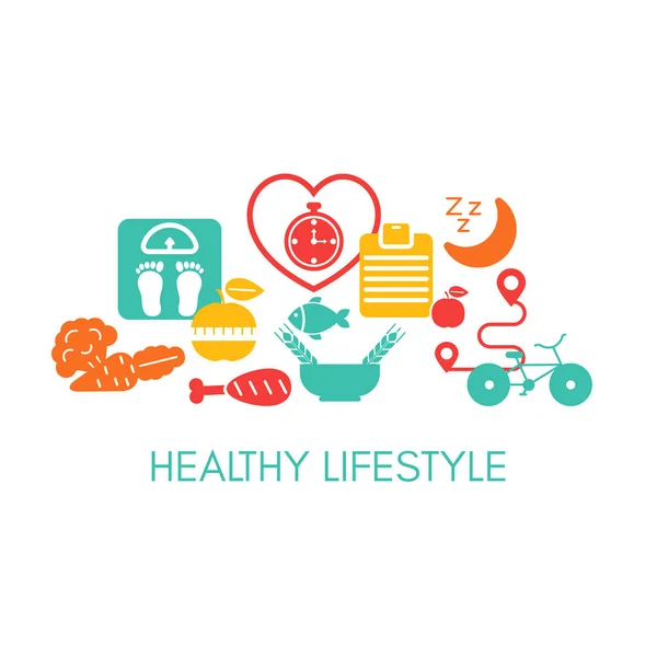 Concepto de estilo de vida saludable — Vector de stock