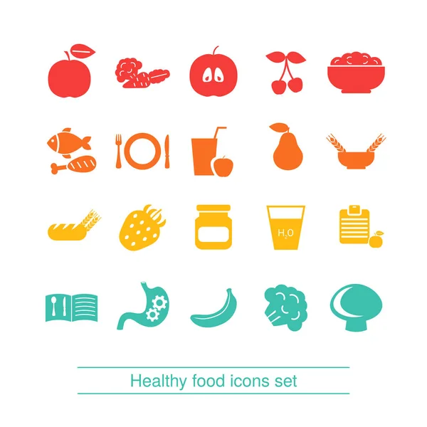 Juego de iconos de dieta — Vector de stock