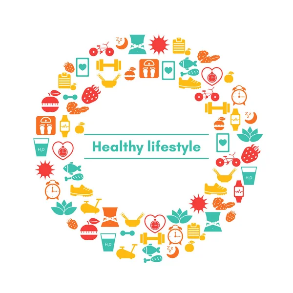 Sağlıklı yaşam tarzı kavramı — Stok Vektör