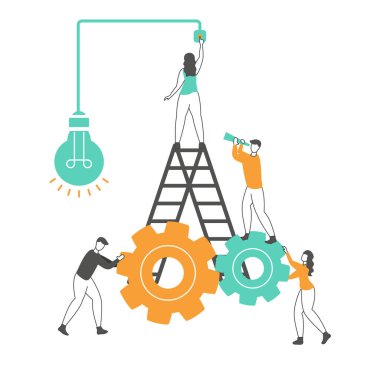 Yaratıcı fikir ve ekip çalışması konsepti