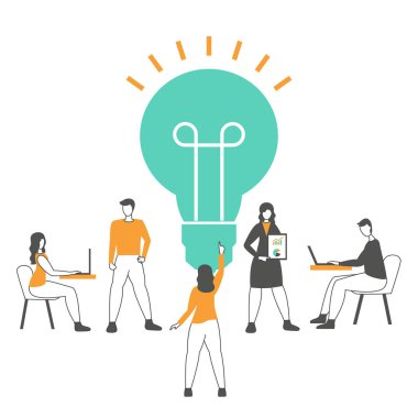 Yaratıcı fikir ve ekip çalışması konsepti