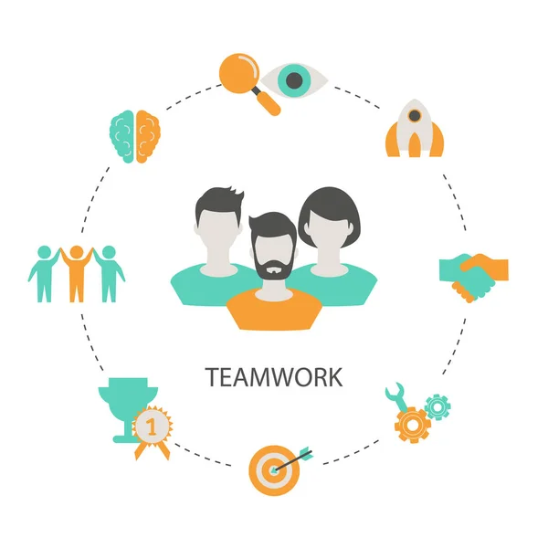 Concepto de trabajo en equipo con las personas — Vector de stock