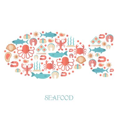 Deniz yiyeceği konsepti