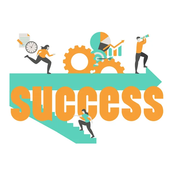Business and success concept — Stock Vector