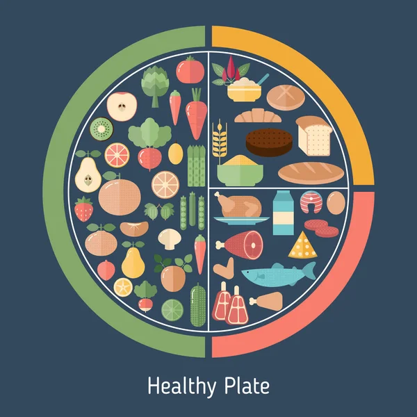 Sağlıklı gıda konsepti — Stok Vektör