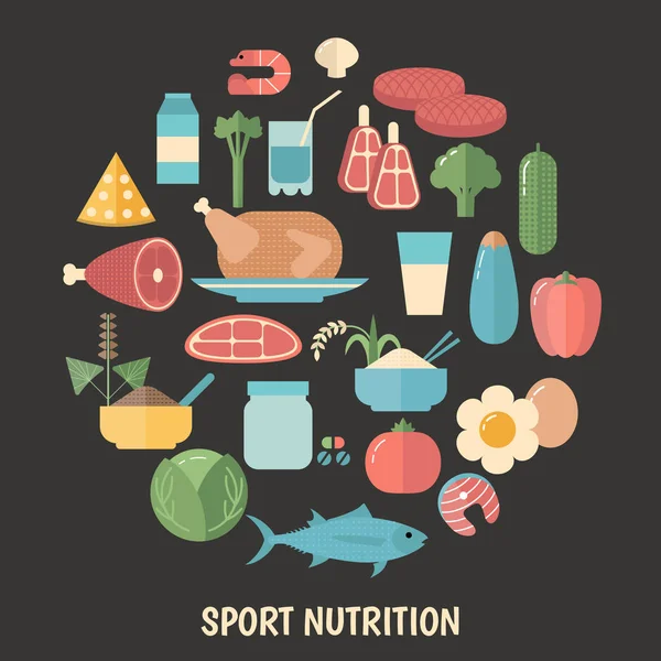 Concept d'alimentation saine — Image vectorielle