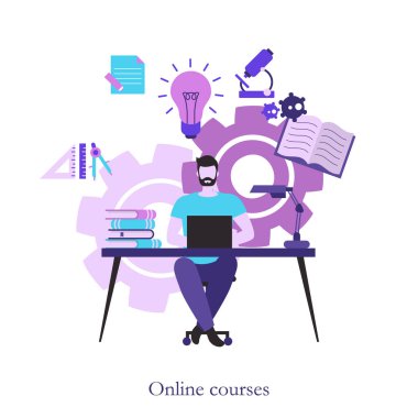 Online kurs konsepti illüstrasyon.