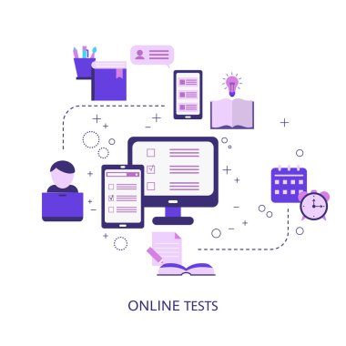 Online test veya E-öğrenme konsepti