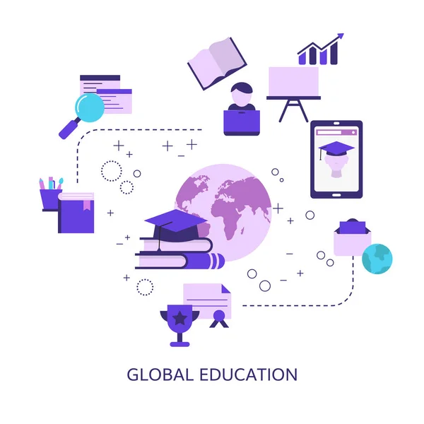 Internationale educatieve projecten. — Stockvector