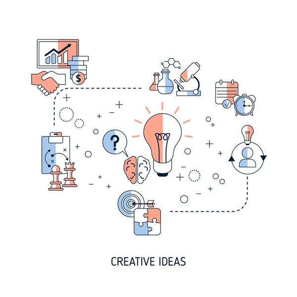 Творческая идея и инновационная концепция — стоковый вектор