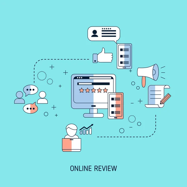 User online reviews concept — Stock Vector