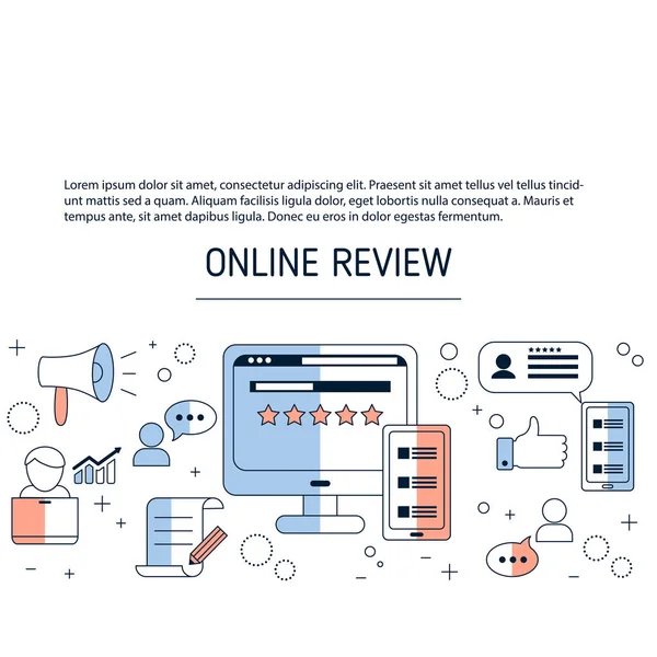 Gebruikers online reviews concept — Stockvector
