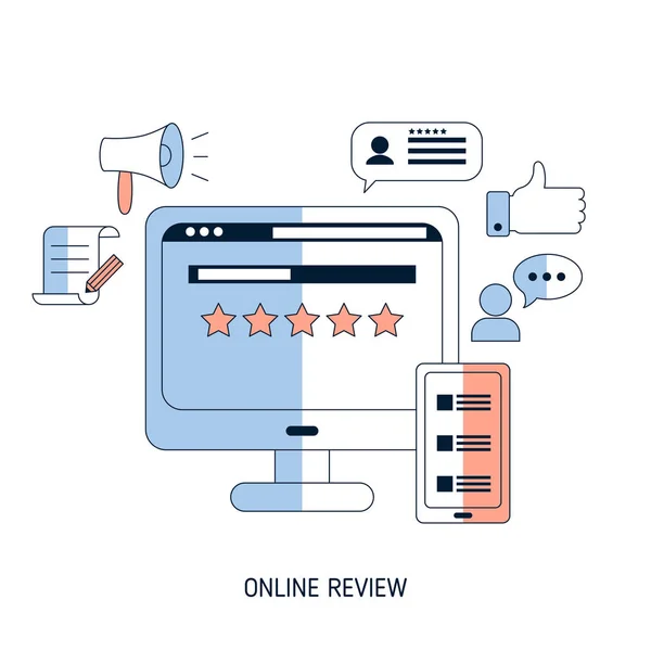 User online reviews concept — Stock Vector