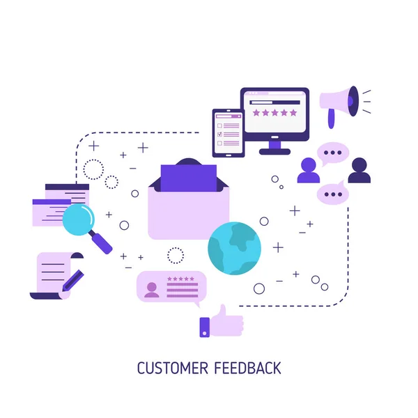 Concepto de retroalimentación del cliente — Archivo Imágenes Vectoriales