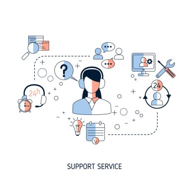 Support service concept clipart