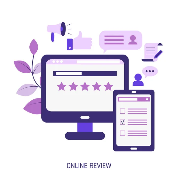 User online reviews concept — Stock Vector