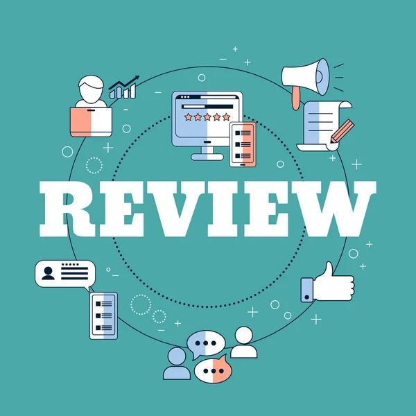 User online reviews concept — Stock Vector