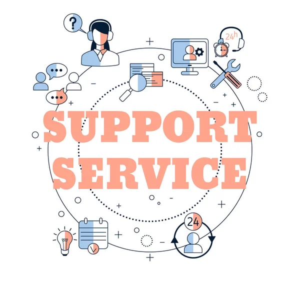 Concept de service de soutien — Image vectorielle