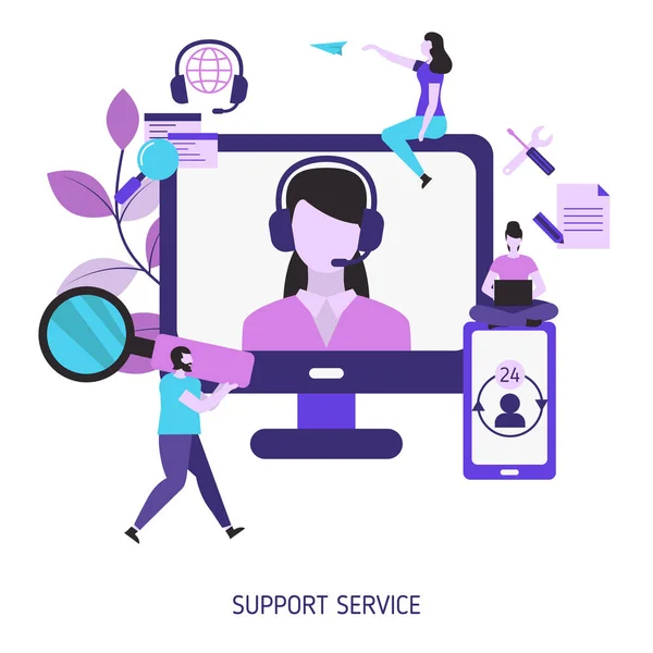 Concept de service de soutien — Image vectorielle