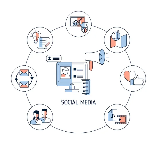 Koncept sociální média připojení — Stockový vektor
