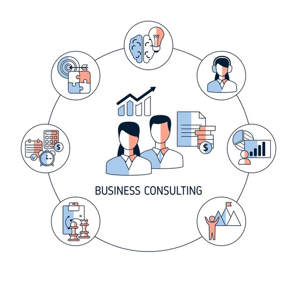 Conceito vetorial de consultoria empresarial —  Vetores de Stock