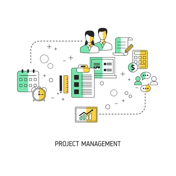 Project Management Concept Vector Illustration Website App Banner Etc — Stock Vector