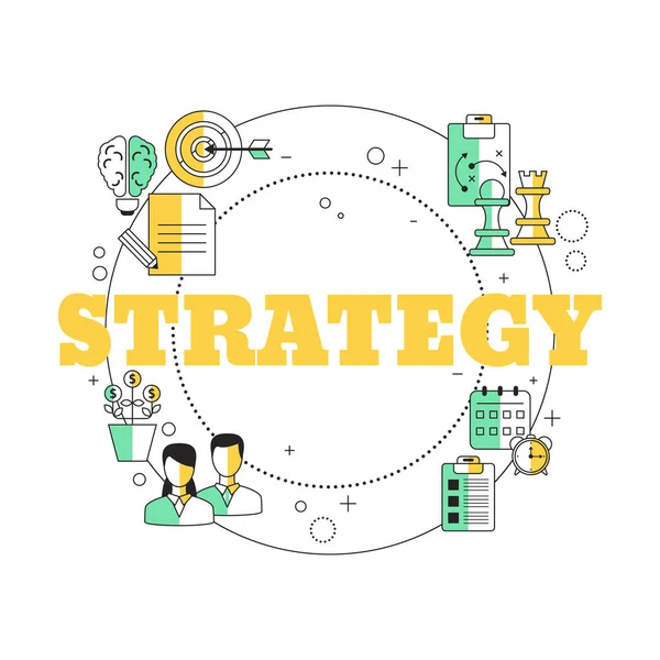 Επιχειρηματική Στρατηγική Έννοια Εικονογράφηση Διάνυσμα Για Την Ιστοσελίδα App Banner — Διανυσματικό Αρχείο
