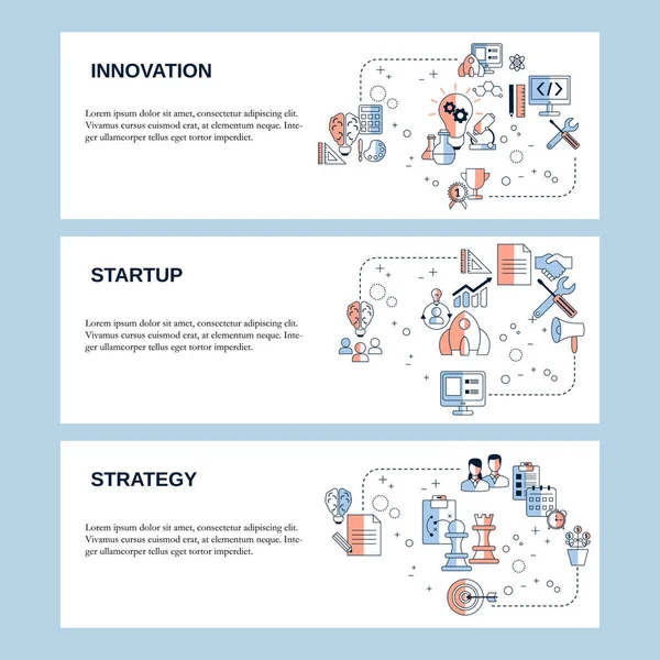 Innovation Start Concepts Stratégie Entreprise Pour Site Web Page Destination — Image vectorielle