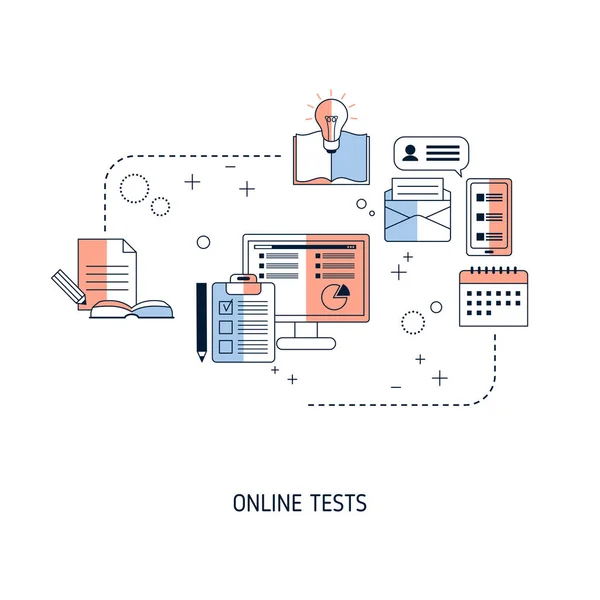 Koncepcja Testowania Online Ilustracja Wektorowa Dla Strony Internetowej Aplikacji Banera — Wektor stockowy