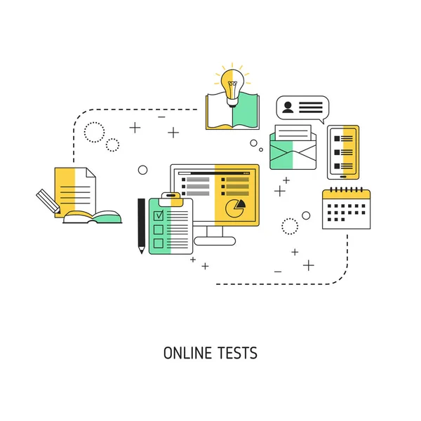 Online Testkonzept Vektor Illustration Für Website App Banner Usw — Stockvektor