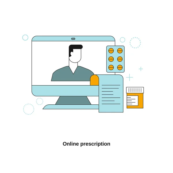 Online Prescription Concept Vector Template Website Mobile Website Landing Page — Stock Vector