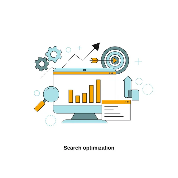 Conceito Otimização Pesquisa Modelo Vetor Para Site Site Móvel Landing —  Vetores de Stock