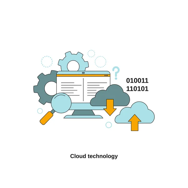 Concepto Tecnología Cloud Plantilla Vectorial Para Sitio Web Sitio Web — Vector de stock