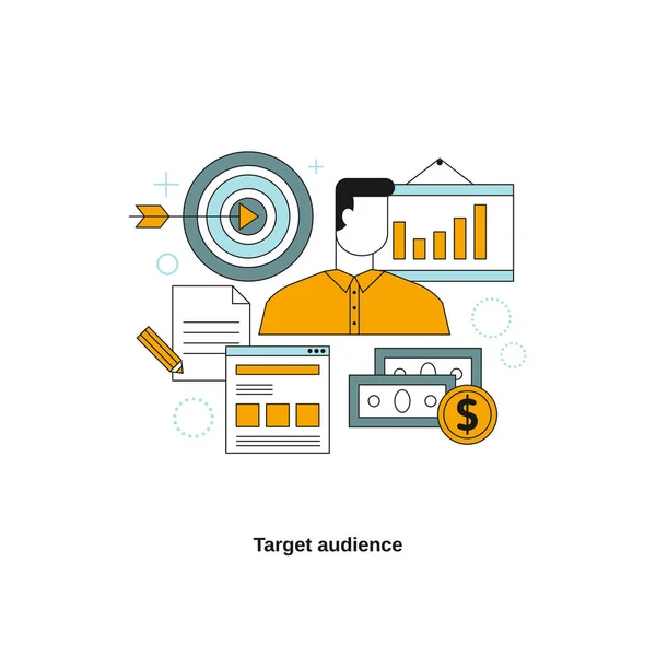 Целевая Аудитория Векторный Шаблон Веб Сайта Мобильного Веб Сайта Целевой — стоковый вектор