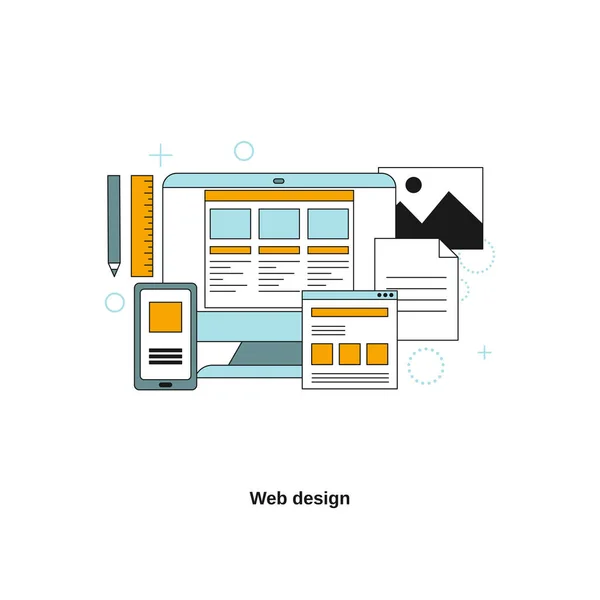 Web Design Concept Vector Template Website Mobile Website Landing Page — Stock Vector