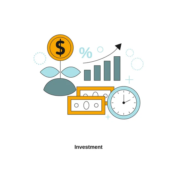 Investitionskonzept Vektorvorlage Für Website Mobile Website Landing Page — Stockvektor