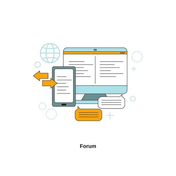 Ilustração Conceito Fórum Modelo Vetor Para Site Site Móvel Landing —  Vetores de Stock
