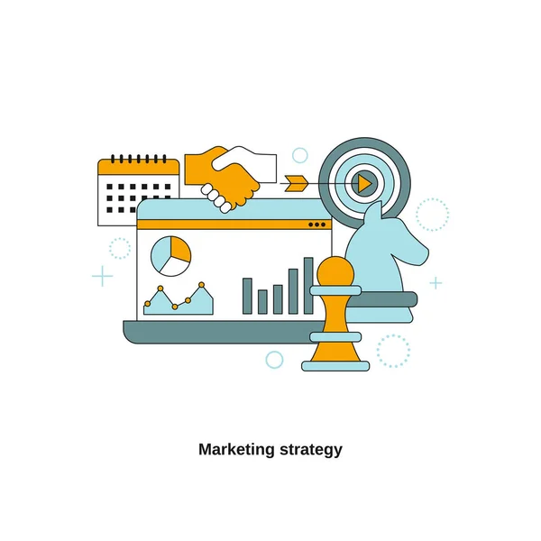 Маркетинговая Стратегия Векторный Шаблон Веб Сайта Мобильного Веб Сайта Целевой — стоковый вектор