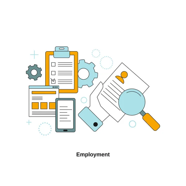 Εικονογράφηση Έννοιας Απασχόλησης Διανυσματικό Πρότυπο Για Την Ιστοσελίδα Mobile Website — Διανυσματικό Αρχείο