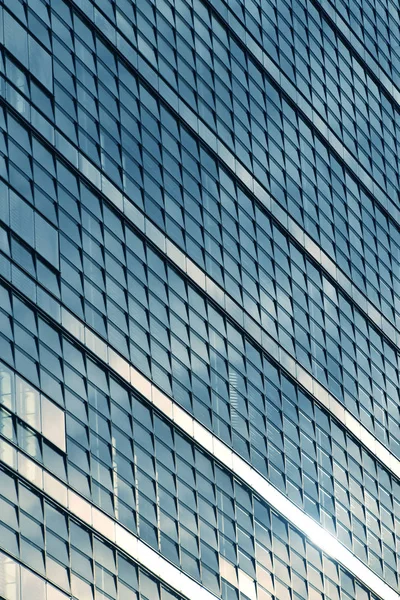 Janelas Vidro Azul Edifício Escritórios Negócios Moderno Perspectiva Diagonal Visão — Fotografia de Stock