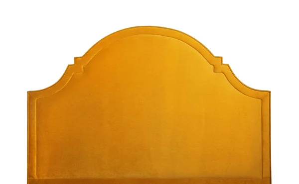 Geformt Lebhaft Gelb Weiches Samtbett Kopfteil Isoliert Auf Weißem Hintergrund — Stockfoto